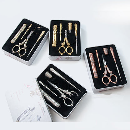 Coffret de 6 ciseaux de couture en fer